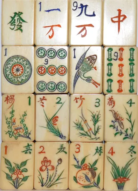 What do the flowers on the mahjong tiles mean?