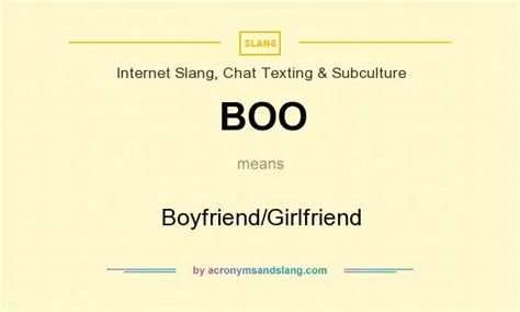 What is boo in uk slang?