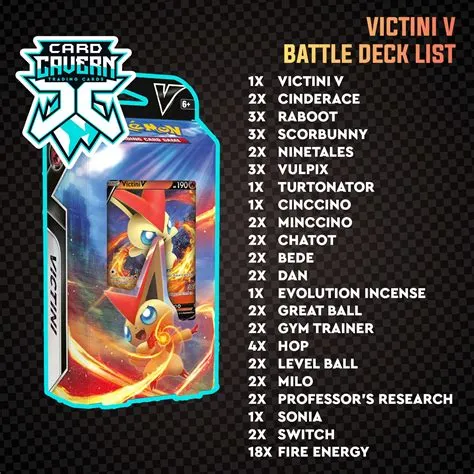 How many cards are in the victini v battle deck?