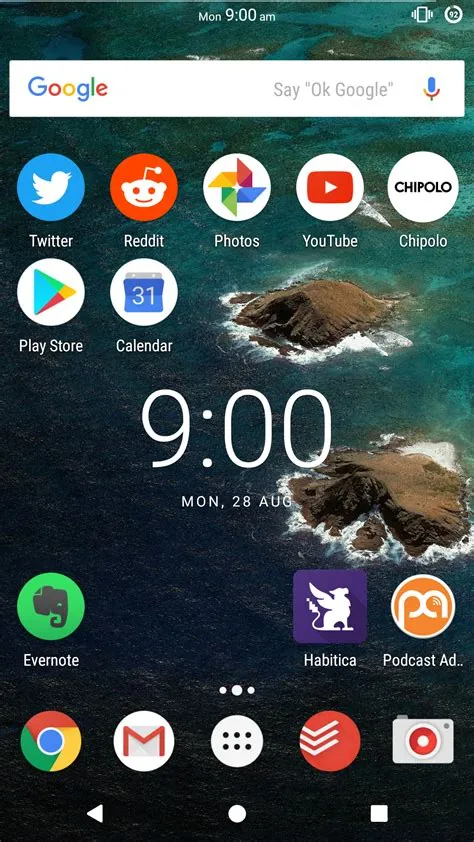 Which is the home screen on android?