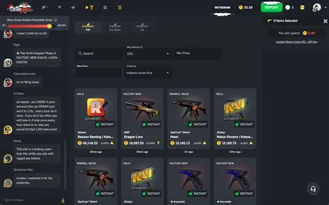 What is the lowest selling fee in csgo?