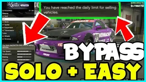 Whats the daily limit of selling cars in gta?