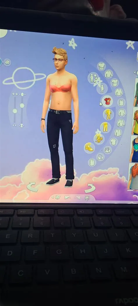 Why does my male sim have a bra on sims 4?