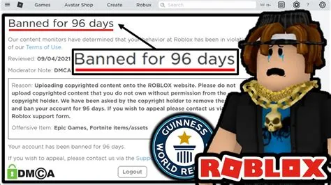 How long does it take for roblox to ban you?