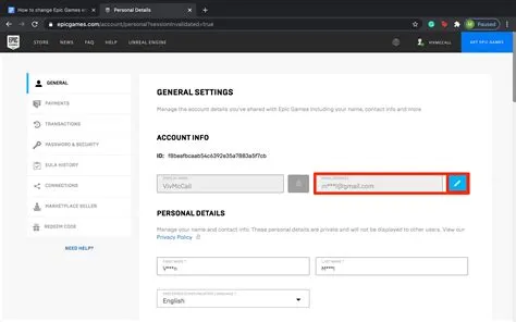 How do i change my primary email on epic games?