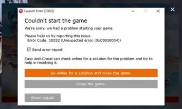 What is error code 0xc0030004 in fortnite?