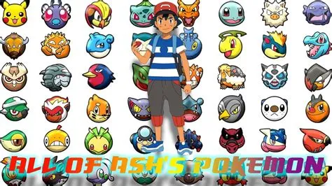 How many pokémon did ash have in total?