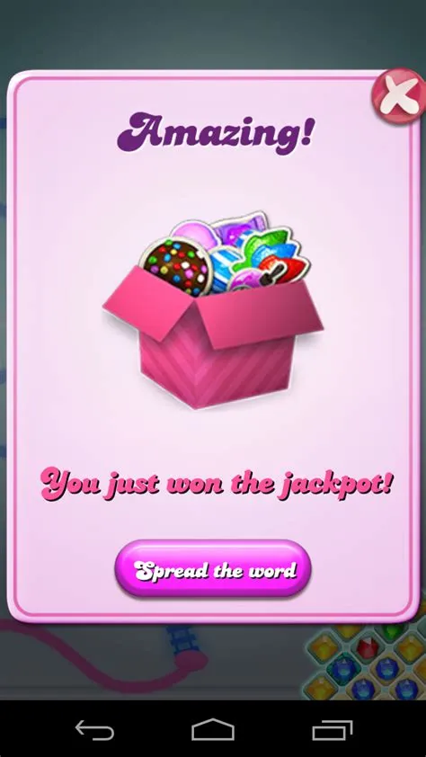 What is the jackpot in candy crush?