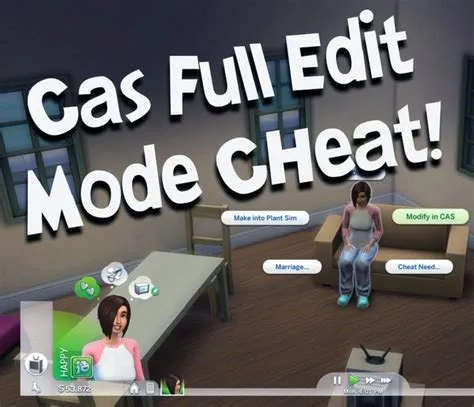 How do you cheat cas in sims 4 pc?