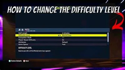 How do i change the default difficulty in fifa 22?