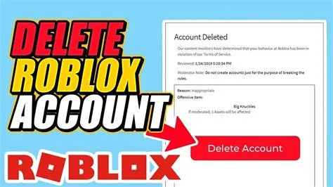 How to delete a roblox account?