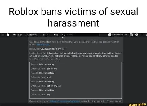 Is harassment banned on roblox?