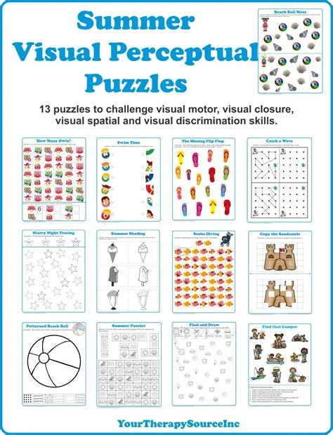 What visual skills does a puzzle work on?