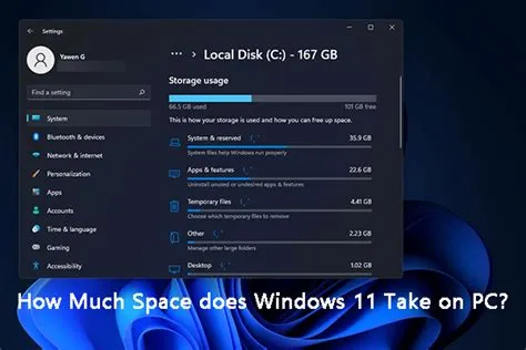 How much space does windows 10 take?