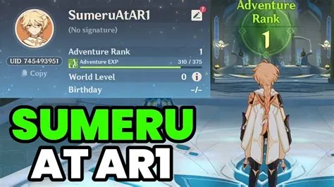 What adventure rank for sumeru?