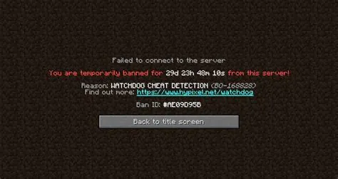 How do you know if you get banned from a minecraft server?