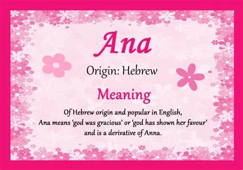 Is ana a girls name?