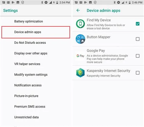 How do i remove administrator permission from android?