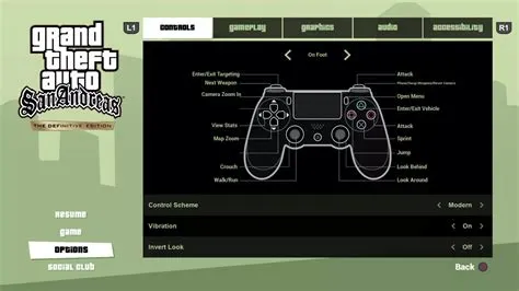 How do you change controller controls in gta sa?