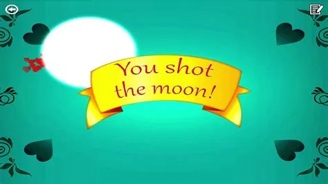 How many points do you get for shooting the moon hearts?