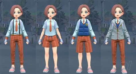 Can you wear clothes other than the uniform in pokemon violet?