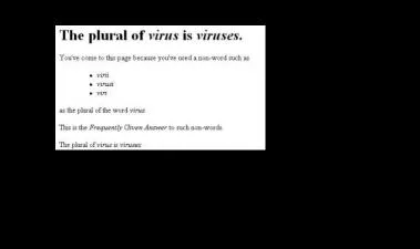 Is virus singular or plural?