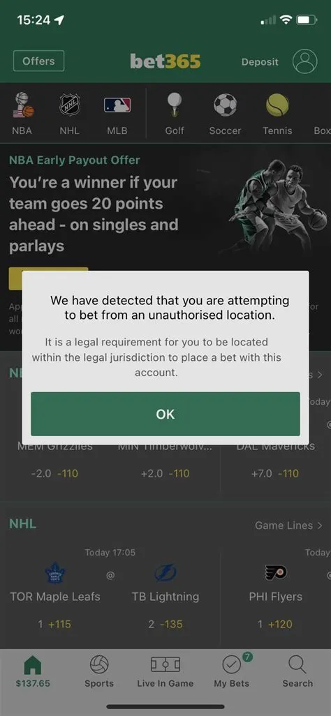 Does bet365 check location?