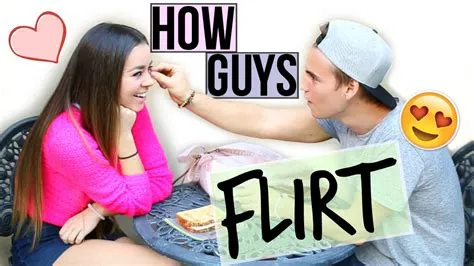 How do you flirt without a boy knowing?