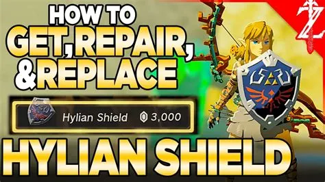 Who repairs the hylian shield?