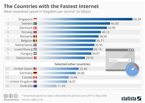 What is the top country with no internet?