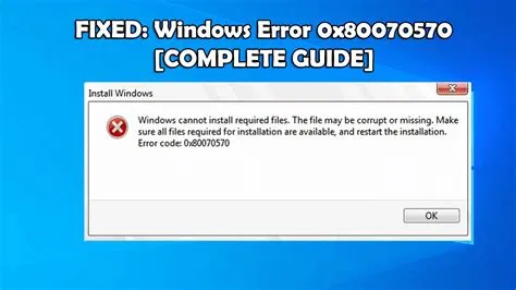 What is error 80070570 in windows update?