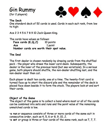 What are the rules for ace in gin rummy?