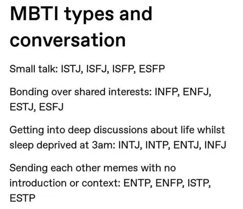 Which mbti talks to themselves?