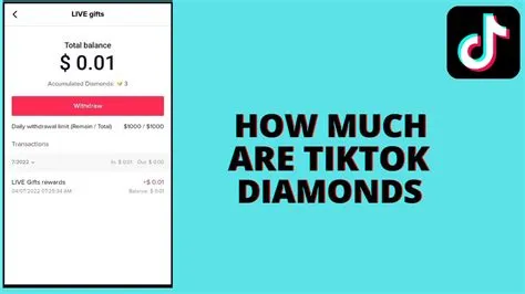 How much is 1 tiktok diamond worth?