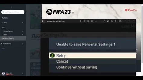 Why is my fifa 23 settings not saving?