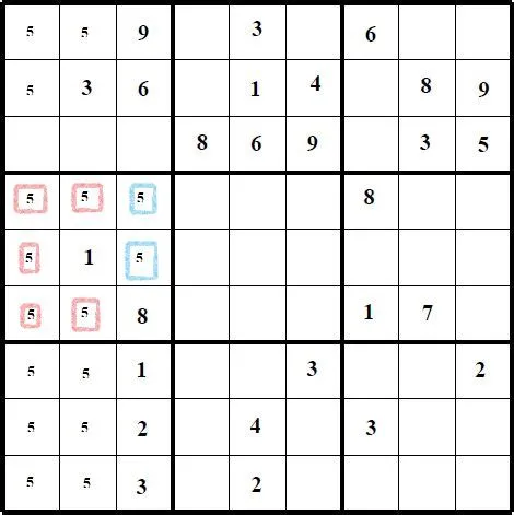 What does a colon mean in sudoku?