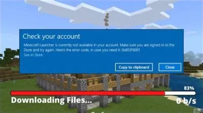 What is error code 0x803f8001 in minecraft launcher?