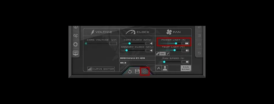 What is power limit 70 4090?