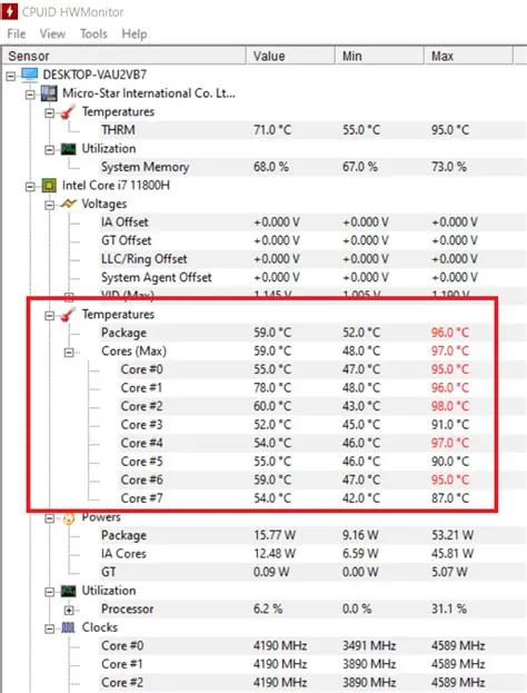 What is max cpu temp?