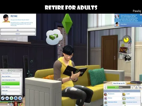 Can adults retire sims 4?
