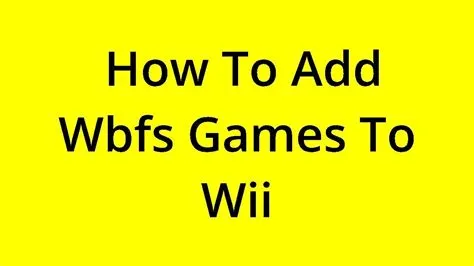 How do i add games to wbfs?