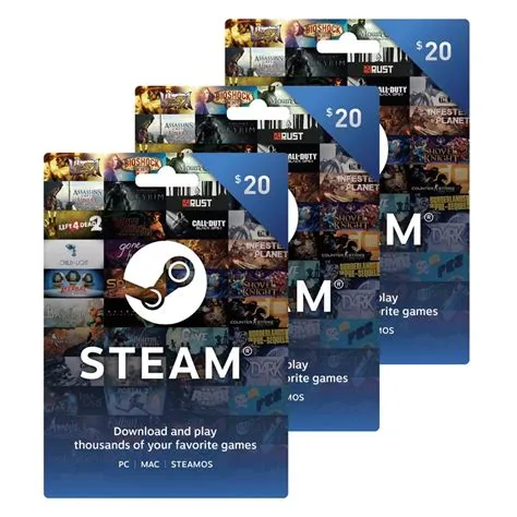 Do they sell 20 dollar steam cards?