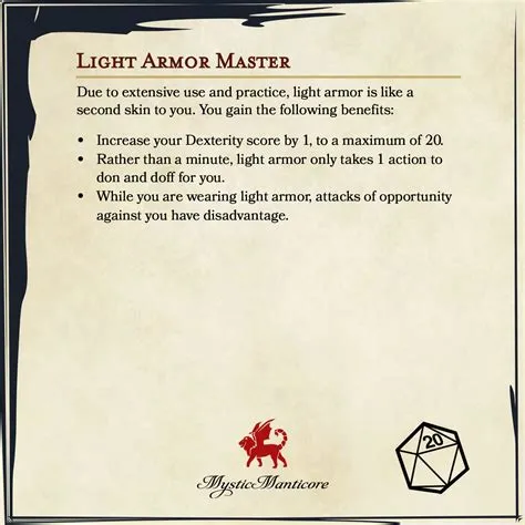 Is there a light armor master?