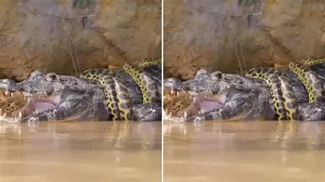 Can an anaconda crush a crocodile?