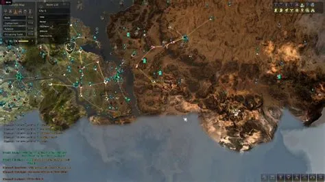 How big is black desert map?