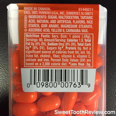 Are tic tacs actually 0 calories?