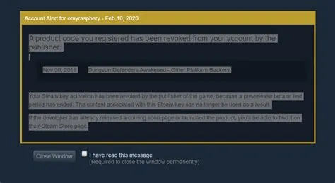 Can steam keys be revoked?