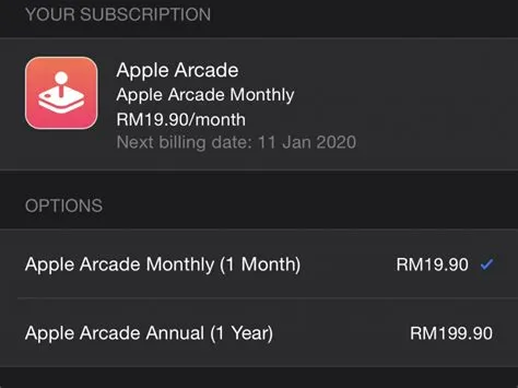 Can you pay for apple arcade yearly?