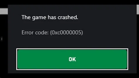 What is error code 0xc0000005 on xbox?