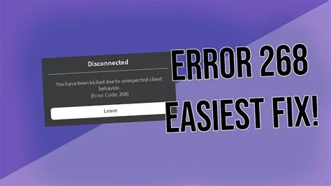 Does error code 268 fix itself?